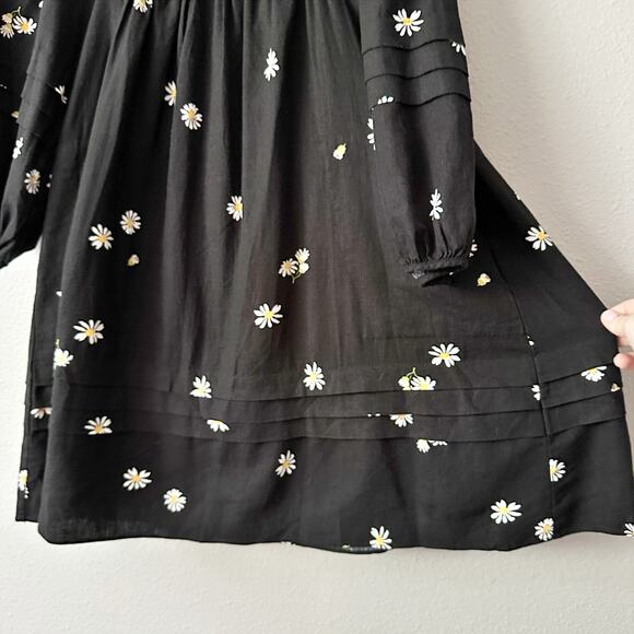 Madewell Square Neck Linen Mini Dress Lazy Daisy Print Women's Size XXS‎ - Picture 4 of 11